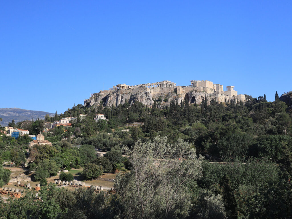 View of Acropolis from Agora in Athens